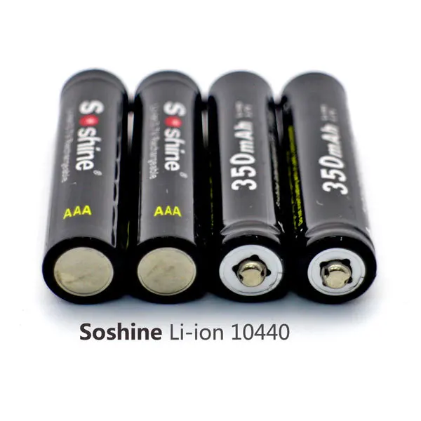 Аккумуляторные литий-ионные батареи Soshine 100% AAA 10440 мАч 350 В 4 шт. 3 7 оригинал с