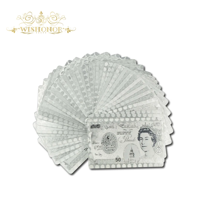 2017 новые товары для одной колоды серебряные игральные карты английский стиль 50