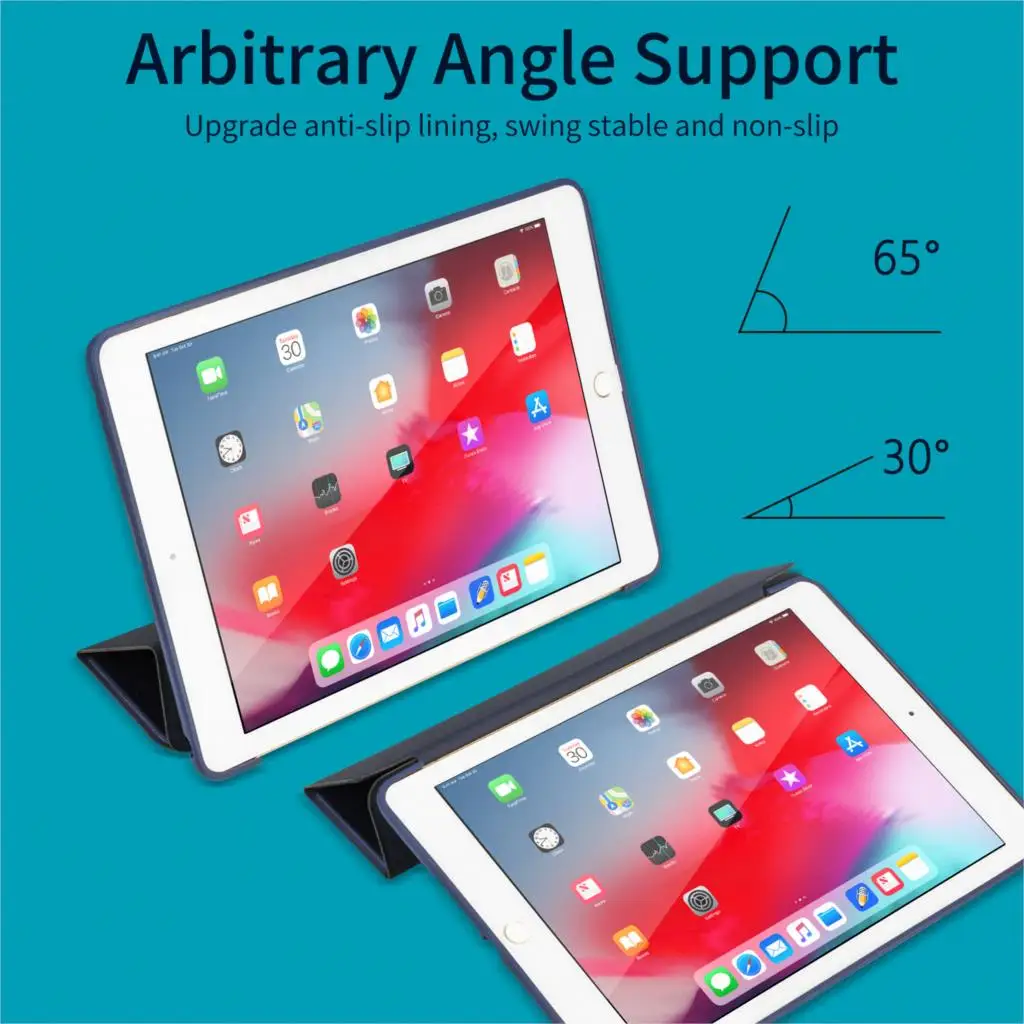 Для iPad Air Чехол Air 2 Air 1 Funda силиконовый мягкий задний Тонкий чехол из искусственной кожи для Apple iPad Air 1 2 5 6 Чехол TriFold Stand Smart Cover