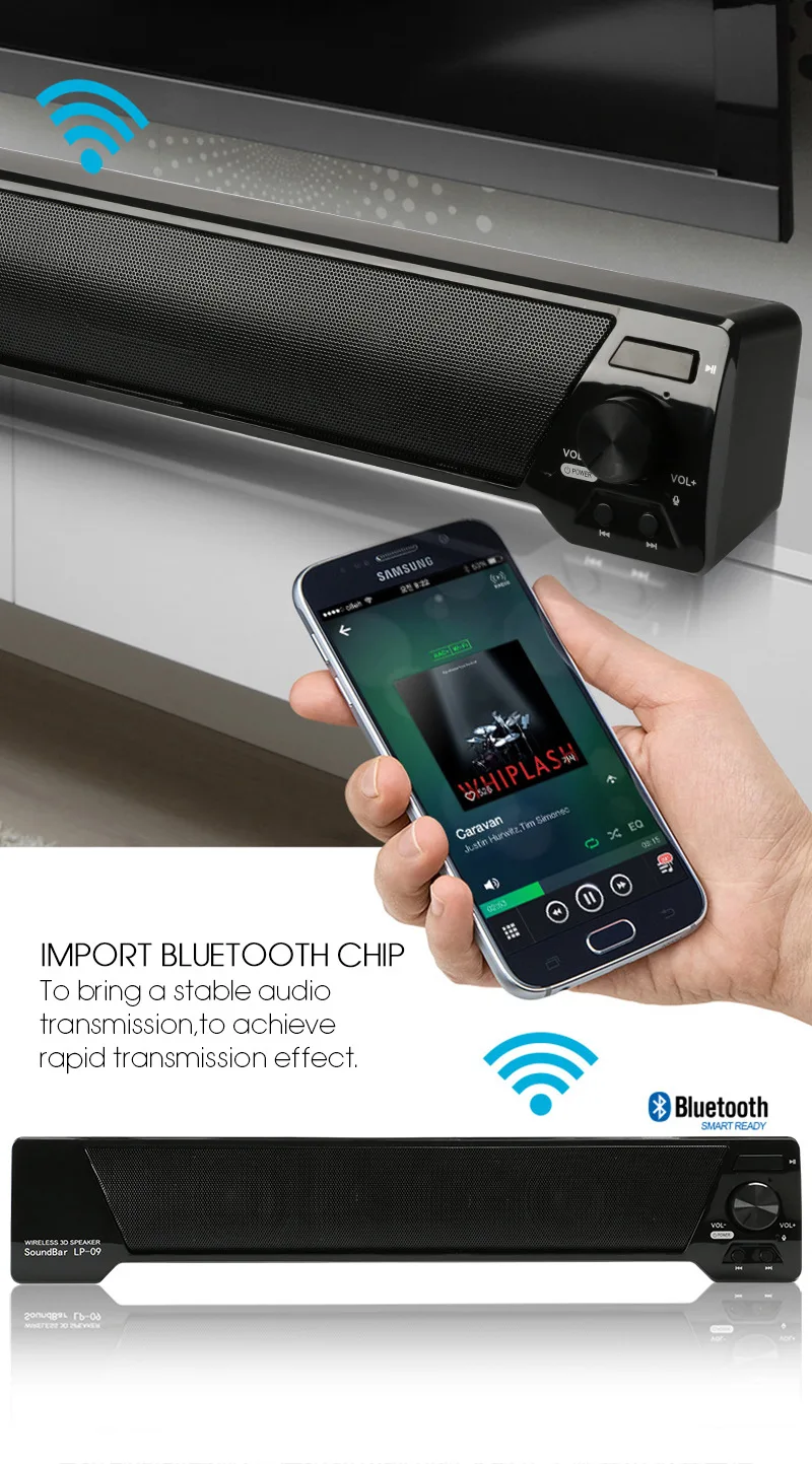 AMTERBEST ТВ Саундбар беспроводной Bluetooth динамик домашний кинотеатр усилитель звука FM радио TF USB Сабвуфер для компьютера ТВ телефона