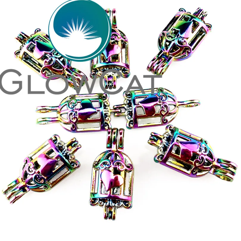 GLOWCAT R-C669 Радуга Цвет клетка любящее сердце серебряные шарики Клетка подвеска