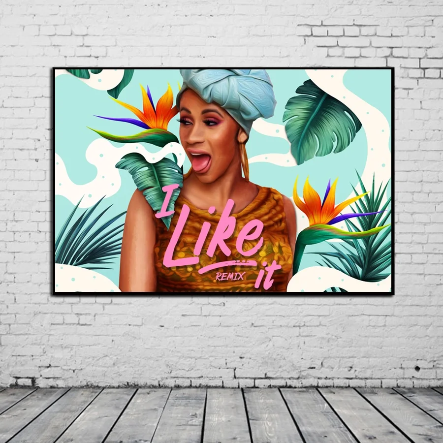Cardi B - I Like It Music Poster Art canvas poster Wall Pictures for Living Room No Frame | Дом и сад