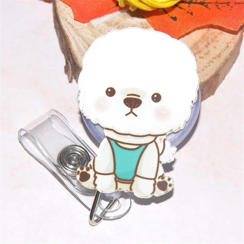 10 шт./партия kawaii dog офисные и школьные принадлежности со значком выдвижной держатель лыжный пропуск ID карта бейдж имя бирка держатели анти-потеря клип - Цвет: SSK-3     10PCS