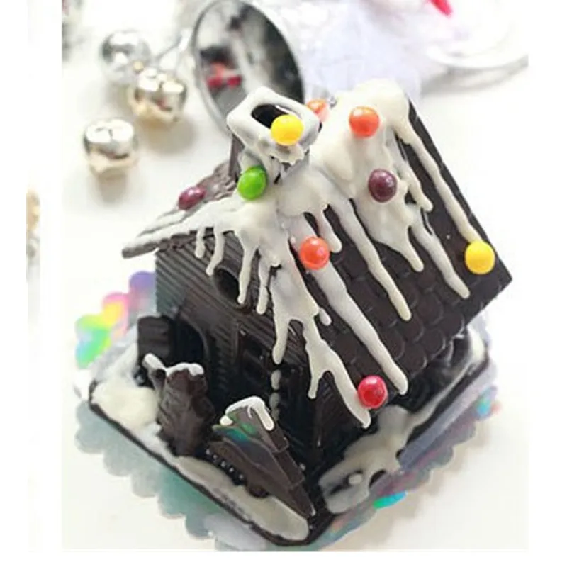 

4 шт./компл. 3D Рождественская Имбирная Пластиковая форма для шоколада в виде домика силиконовая форма для украшения торта мастикой «сделай сам» форма для шоколада