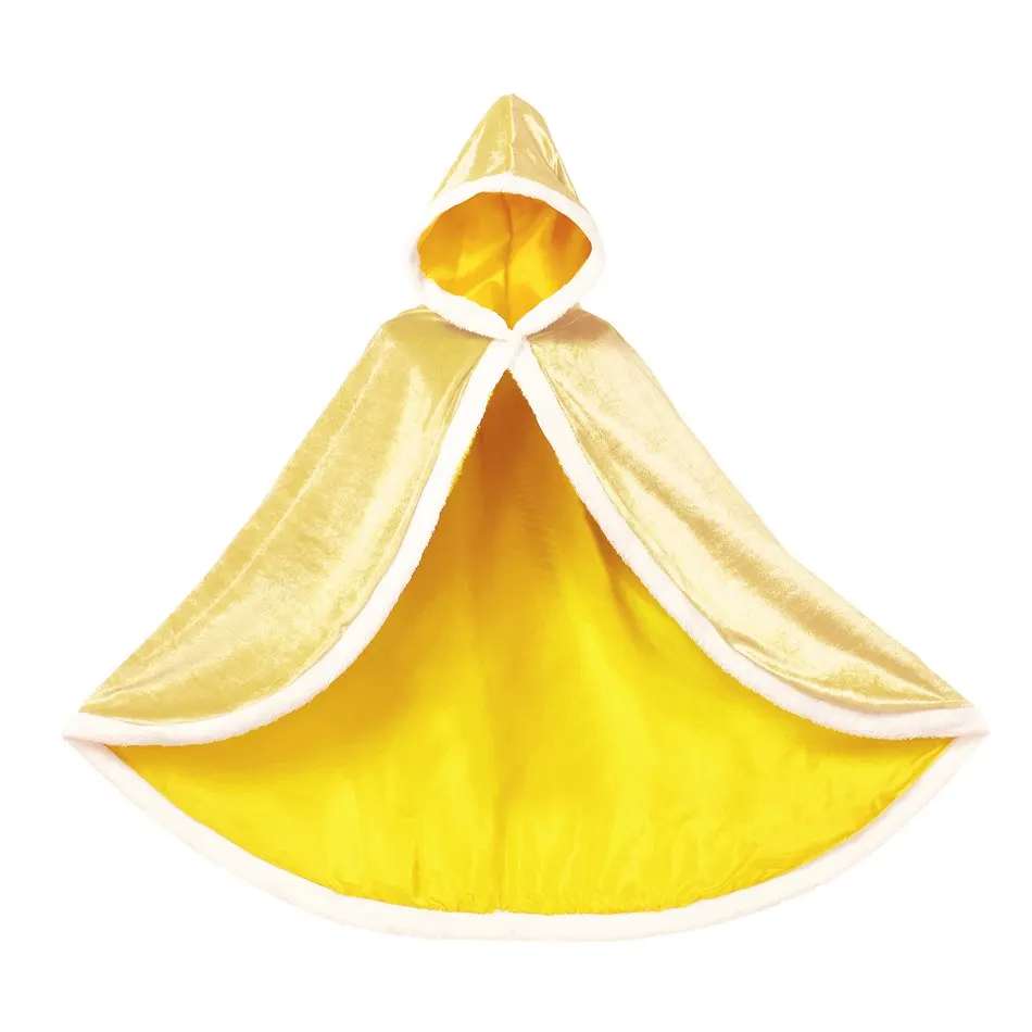 Yellow Cloak Детское платье принцессы Белль для девочек; карнавальный костюм; Красавица и Чудовище; бальное платье с цветами; детское нарядное платье на Хэллоуин для девочек - Цвет: Yellow Cloak