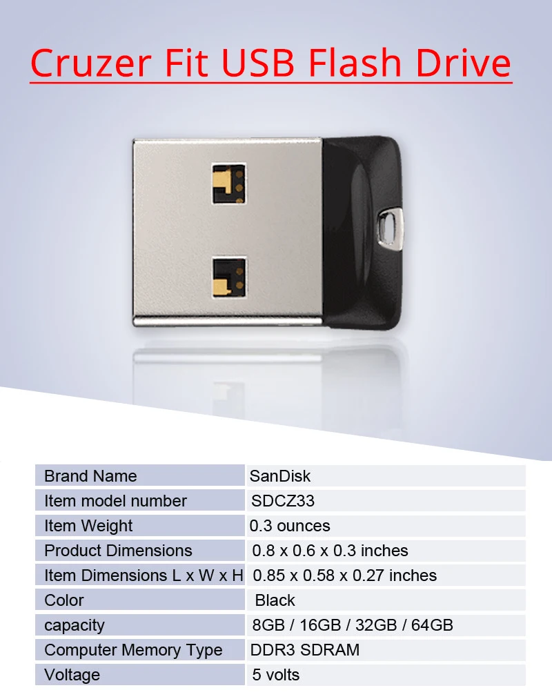 SanDisk USB Flash Drive 64 GB 32 GB USB 2,0 CZ33 мини ручка накопители 16 GB Memory Stick U диск 8 GB ключ USB Flash Drive для ПК