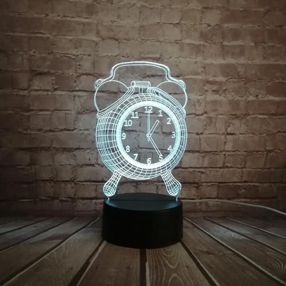 Новинка, Ретро стиль, модный будильник, стильная игрушка, декоративная 3D USB лампа, многоцветный RGB светодиодный светильник, настольная лампа, Ночной светильник, домашний дизайн