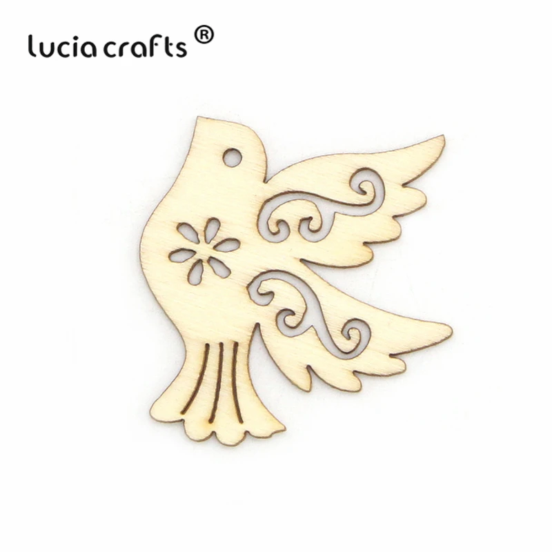 Lucia crafts 10 шт./лот 36*37 мм деревянные птицы узор DIY ручной работы материалы декор скрапбук деревянные ремесла аксессуары E0707