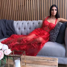 С цветочной вышивкой Бандажное платье для женщин See Through Спагетти ремень без рукавов в полоску с Shoudler длинное облегающее платье