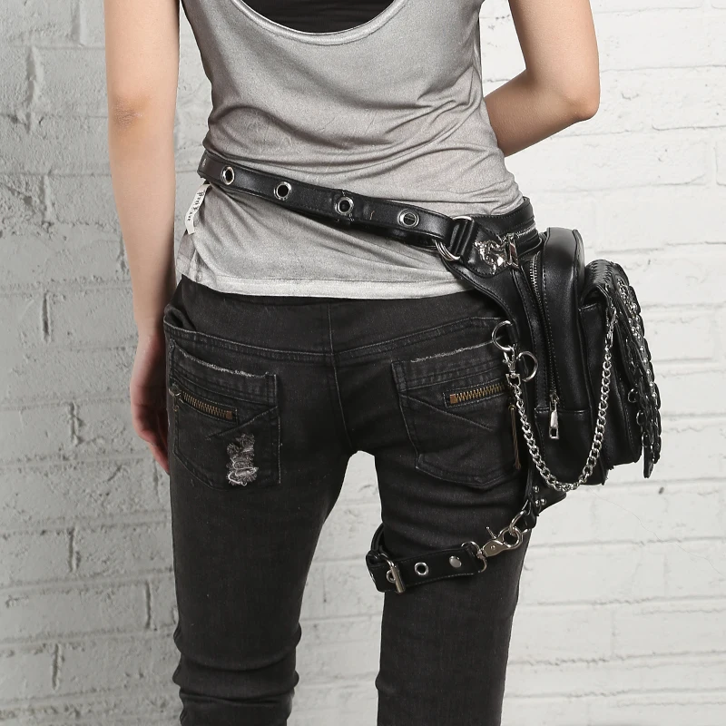 Сумка мессенджер из искусственной кожи с заклепками для мужчин и женщин ног на
