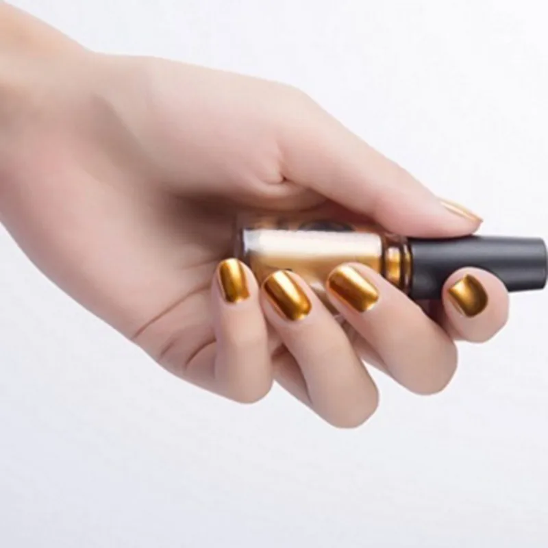 Зеркальный эффект лак для ногтей металлик 6 мл серебро золото Nagellak аксессуары Vernis Miroir модное Базовое покрытие Блестящий лак TSLM1