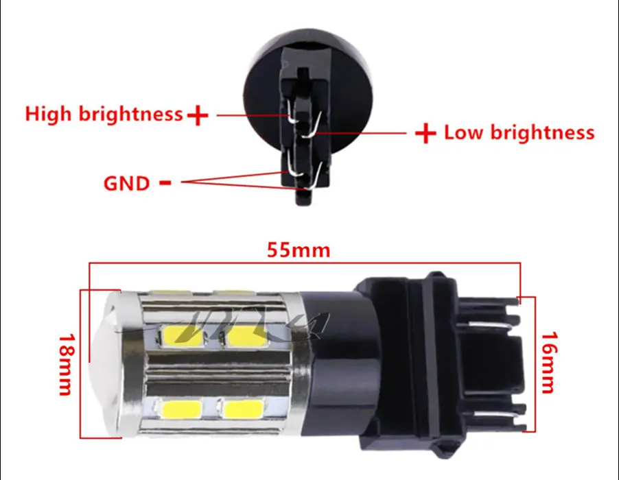 2 шт. 3157 3156 Led Высокая мощность 12 SMD 5730 5 Вт XPE LED Ксеноновые белые поворотные