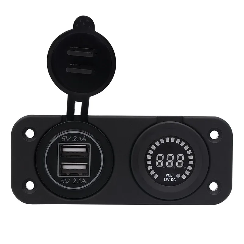Автомобильный Водонепроницаемый двойной USB 4.2A зарядное устройство адаптер +