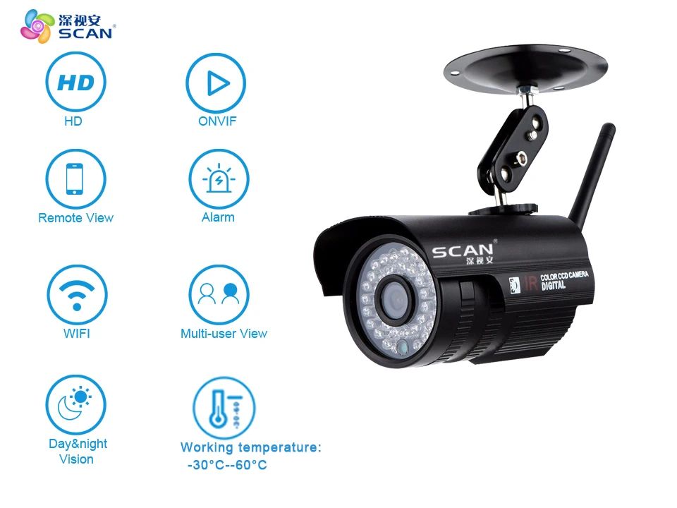 Hd Bullet 1080p Ip камера 2mp Wifi беспроводная уличная Водонепроницаемая инфракрасная камера ночного видения с функцией Обнаружения Движения Cctv веб-камера