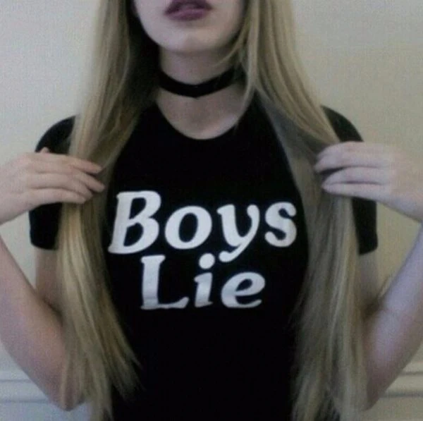 

Boys Lie Letter Print T Shirt Fashion Clothing T Shirt Summer Style Tops Women Casual Tees Tumblr Graphic Hipster Tshirt