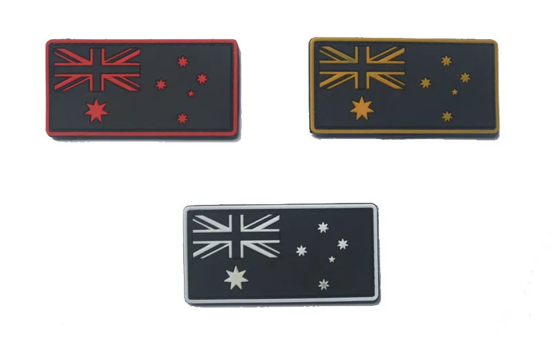 Австралийский Флаг Патчи Резиновые с крючком Военная эмблема тактический