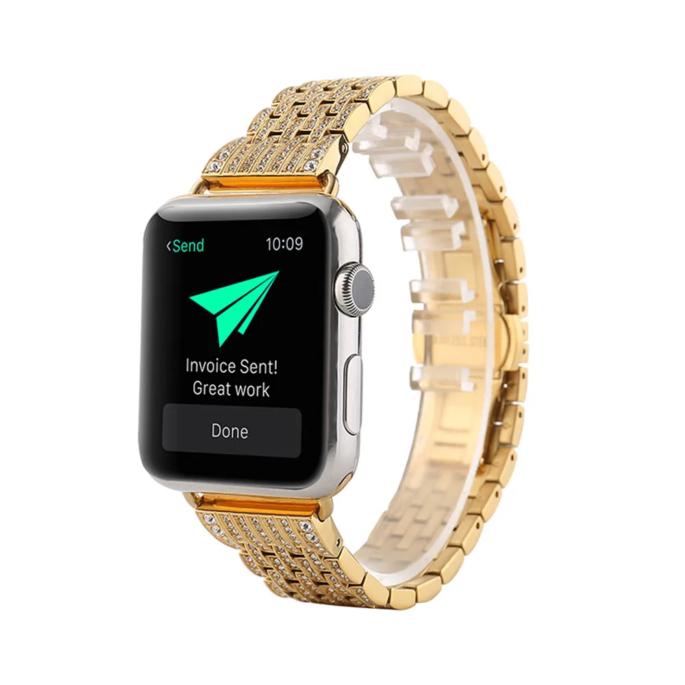 Браслет для Apple Watch 42 мм 38 40 44 ремешок часов браслет со стразами iwatch серии