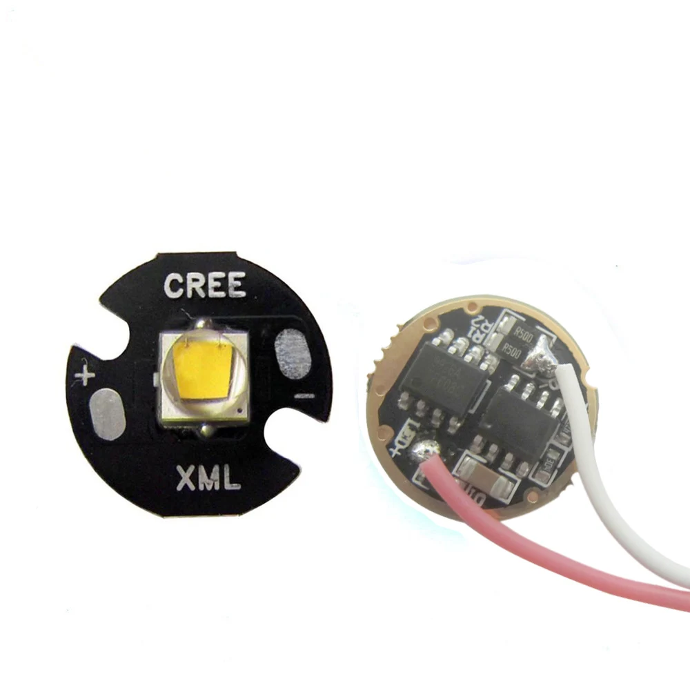 

5pcs/lot CREE 10W XML XML2 L2 Warm White 3500K Flashlight LED With 16mm Star Base + 5-Mode 3.7V Driver