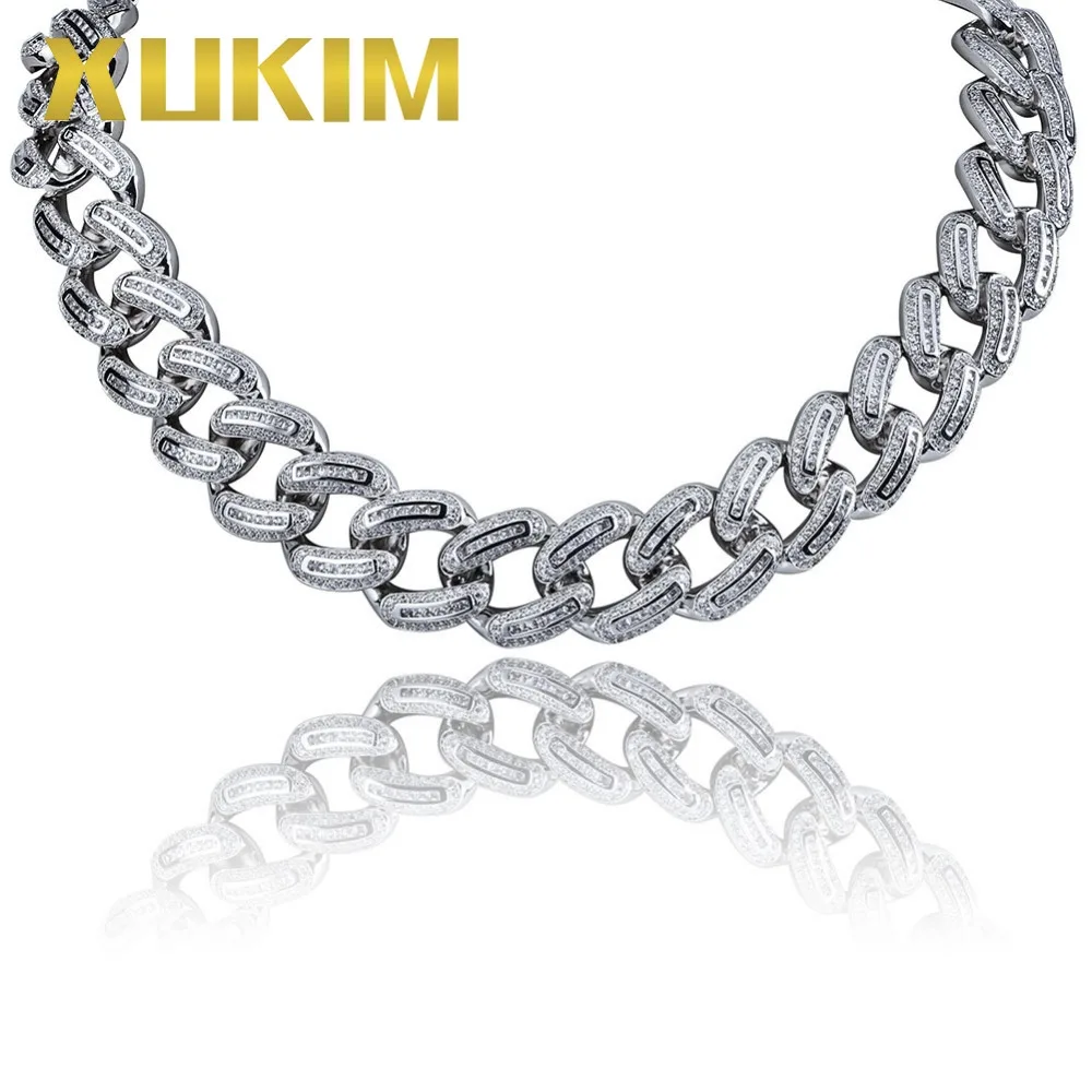 Xukim ювелирные изделия панк золотого цвета Майами кубинская цепочка AAA CZ