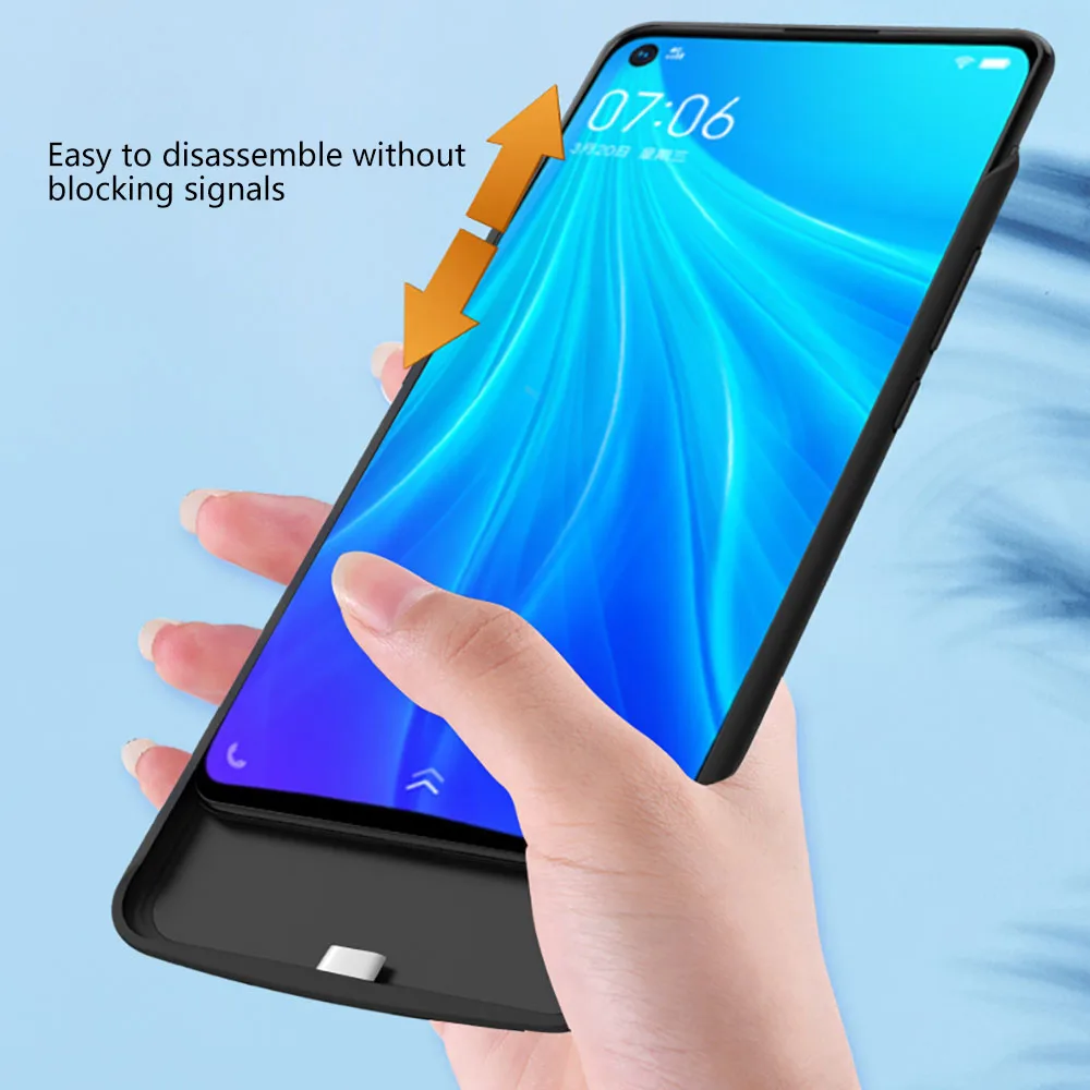 6500 мАч чехол для зарядного устройства для Vivo Z5x чехол тонкий Расширенный резервный зарядный ЧЕХОЛ ДЛЯ VIVO Z5X чехол для аккумулятора противоударный