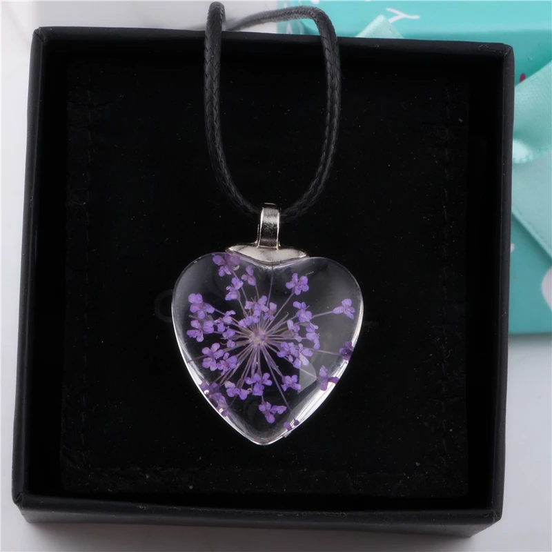 Ожерелья и подвески с высушенными цветами Одуванчик ручной работы сердце