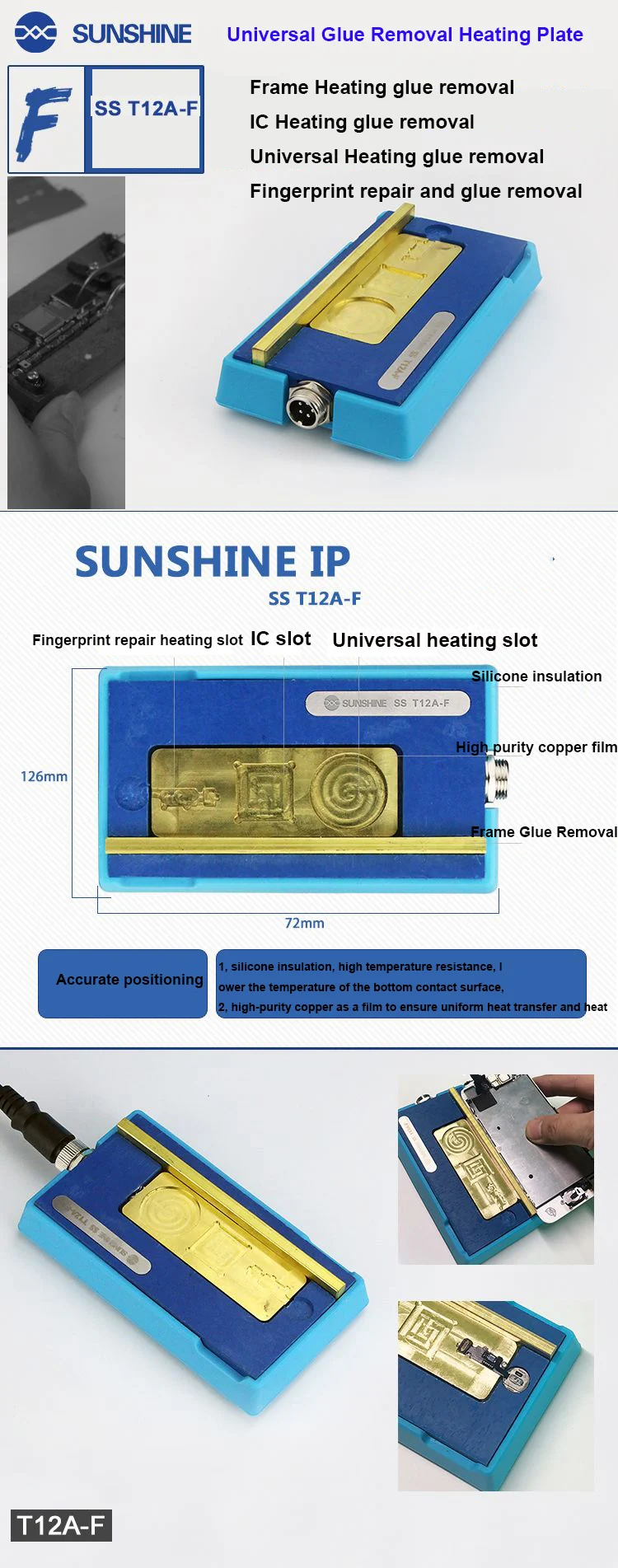 Для iPhone X/XS MAX SS-T12A материнская плата для iPhone сепаратор нагревательная станция cpu IC чипы разборка клей для удаления