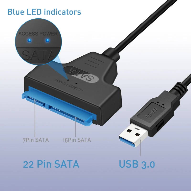 Overfly USB 3 0 Sata адаптер конвертер кабель 22pin sataIII к USB3 адаптеры для 2 5 &quotsata HDD SSD |