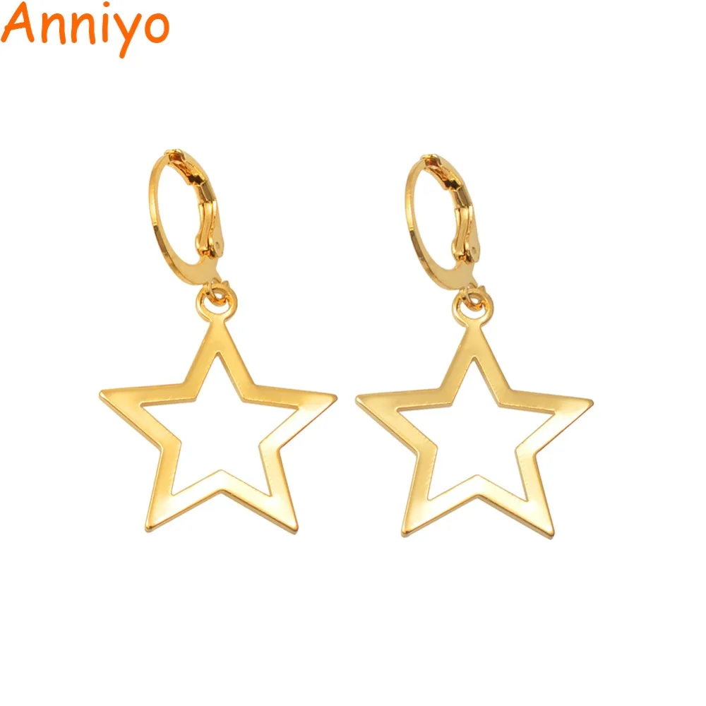 Anniyo Африканский Золотой Цвет Звезда Серьги для женщин девочек трендовые серьги Австралия Новая Зеландия Кирибати Гуам подарки#005809