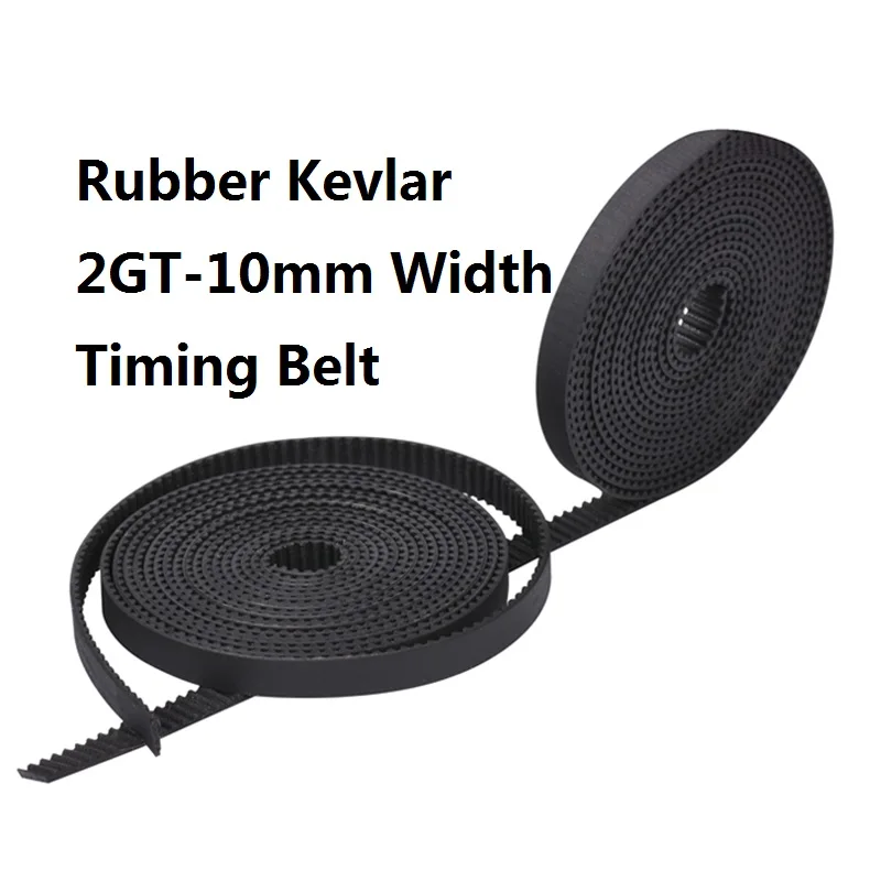 

Rubber Kevlar Timing GT2 Black Color 2GT Open Belt 10mm Width 5M/10M/20M/50M for 3D Printer