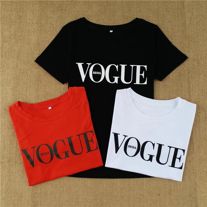 Hirsionsan 2019 летняя футболка для женщин Harajuku VOGUE печатные футболки с коротким рукавом