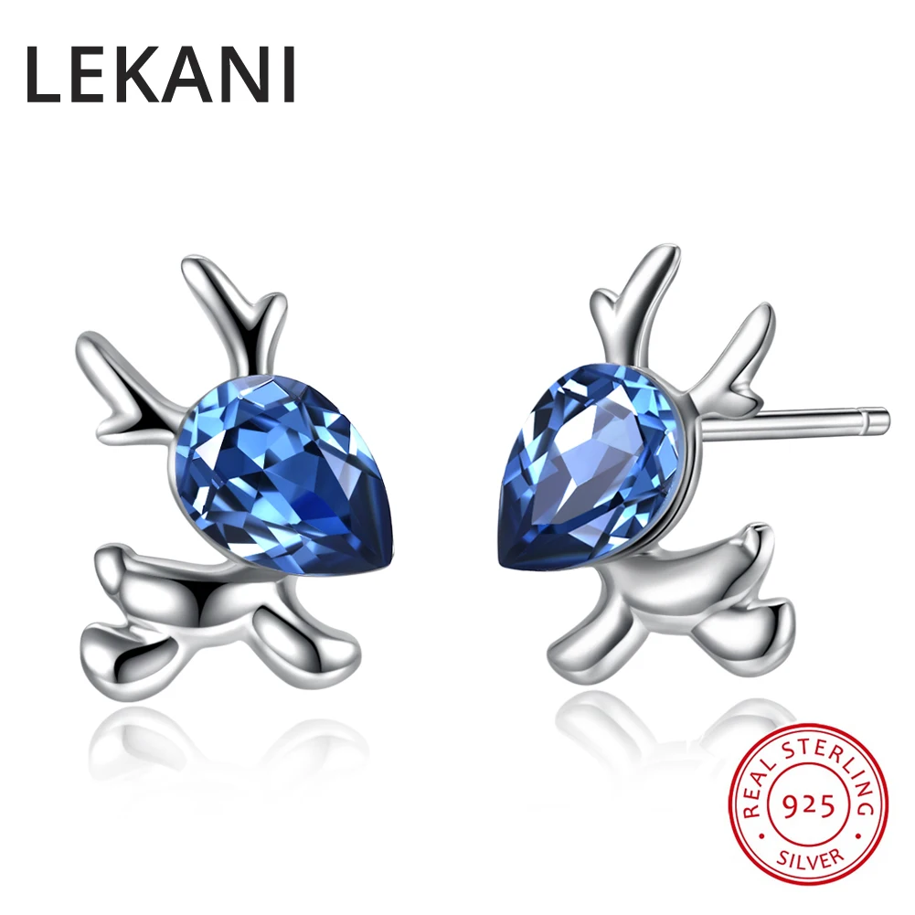 Серьги-гвоздики унисекс из серебра 925 пробы с кристаллами Сваровски | Украшения и