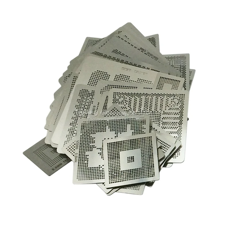 

47pcs BGA Reballing Directly Heat Stencils + Solder Paste Balls Station BGA Reballing kit For SMT Rework Repair