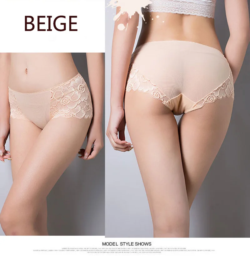 Горячий Продавать! женская Кружева Underwear Sexy Трусики Лето Леди Выдалбливают Средней Высоты Трусы Девушка Трусы Промежность Хлопок Размер L/XL