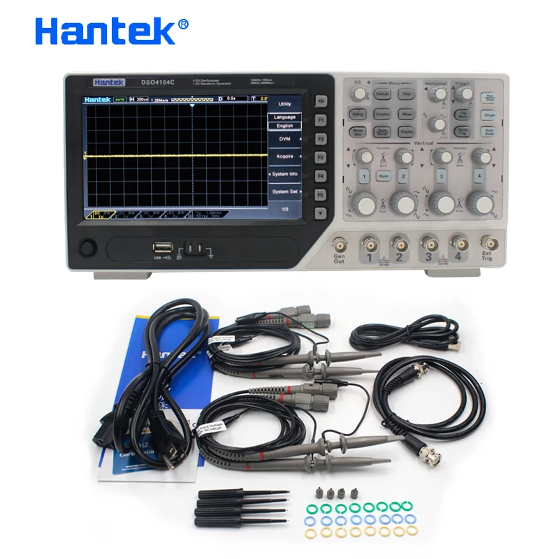 Цифровой осциллограф Hantek DSO4104C 4 канала 100 МГц ЖК дисплей USB|usb oscilloscope|storage