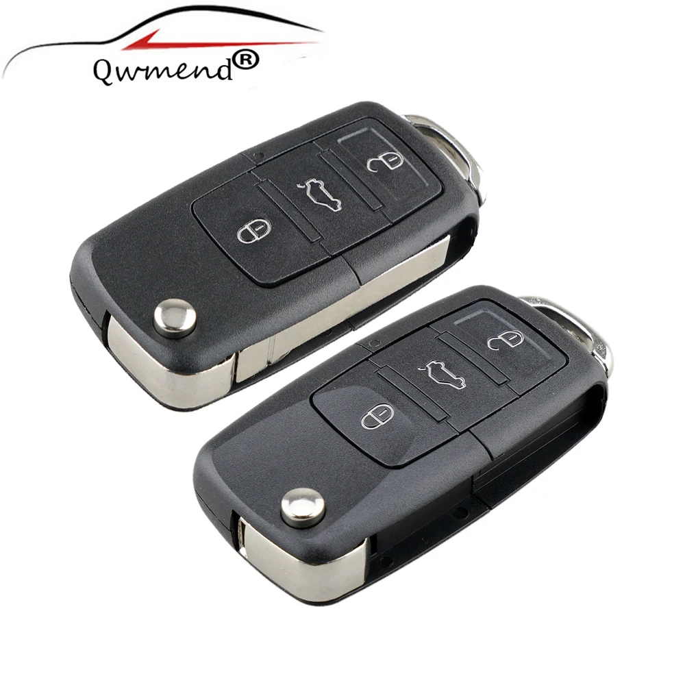 Чехол книжка для автомобильного ключа чехол дистанционного Skoda Volkswagen VW Golf Passat Polo