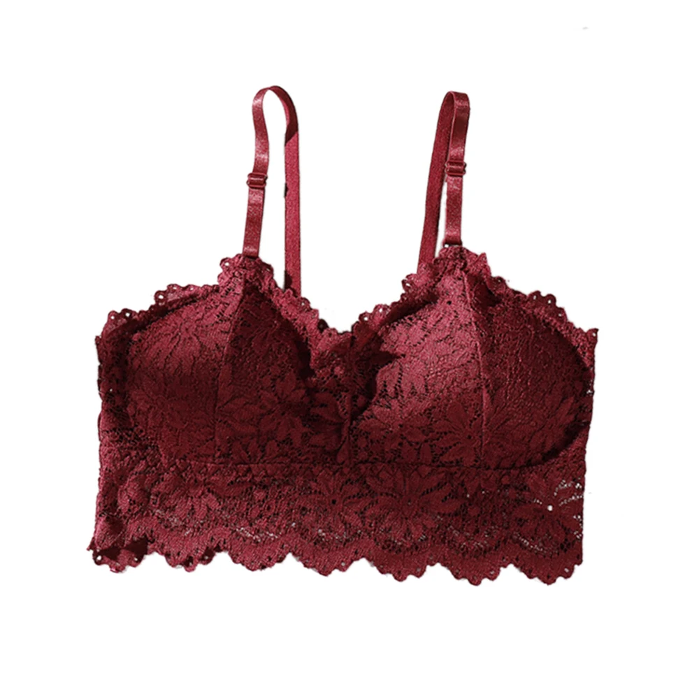 Женское кружевное кроп топ нижнее белье бюстгальтер на бретельках для девочек
