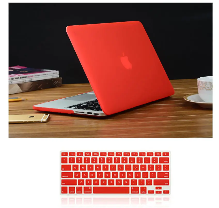 Red Прорезиненный жесткий футляр+ покрытие для клавиатуры для выпуска Apple MacBook Pro 13 15 Touch Bar A2159 1990 Air 13 Touch ID A1932 - Цвет: Red