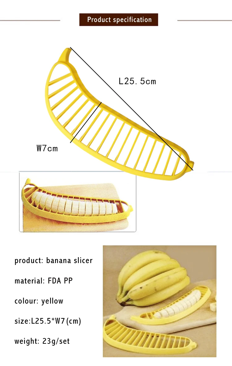 1 шт. пластиковый слайсер измельчитель бананов резак инструмент для