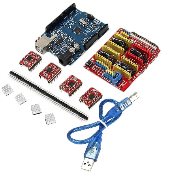 CNC Shield UNO R3 Board 4xA4988 Driver Kit With Heatsink For Arduino Engraver 3D Printer | Игрушки и хобби