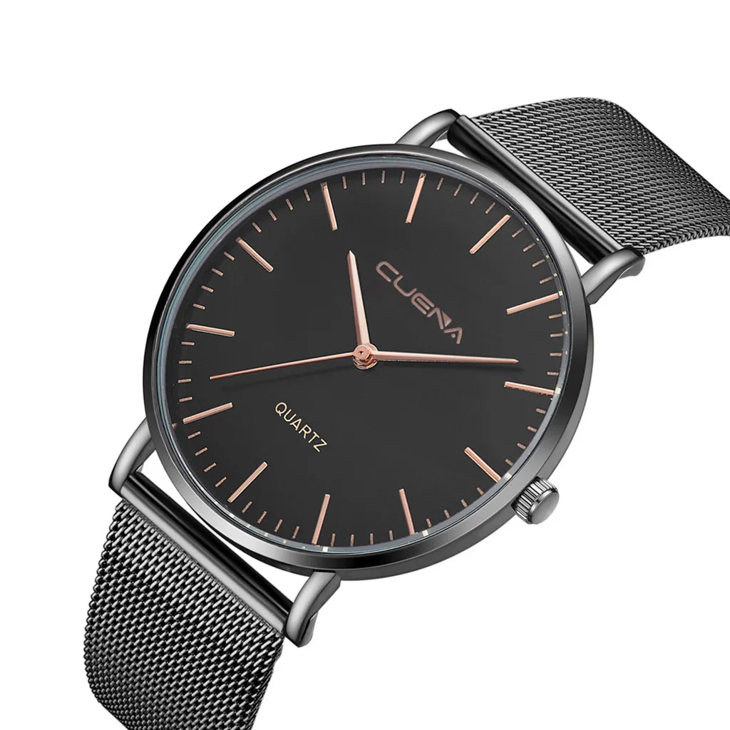 CUENA мужские часы Роскошные Кварцевые из нержавеющей стали с циферблатом