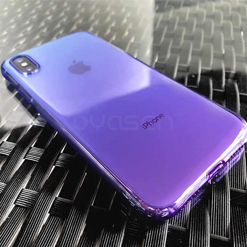 Чехлы градиентного цвета для iPhone XS Max XR X 8 7 6S 6 Plus Ультратонкий силиконовый