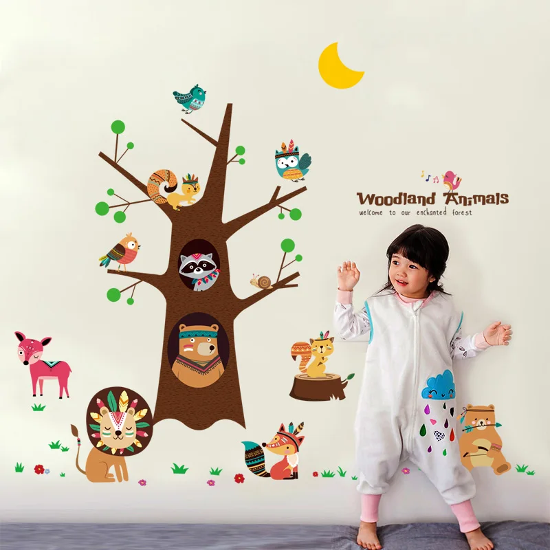 [Heatboywade] самоклеящиеся наклейки на стену с индийскими животными для детской