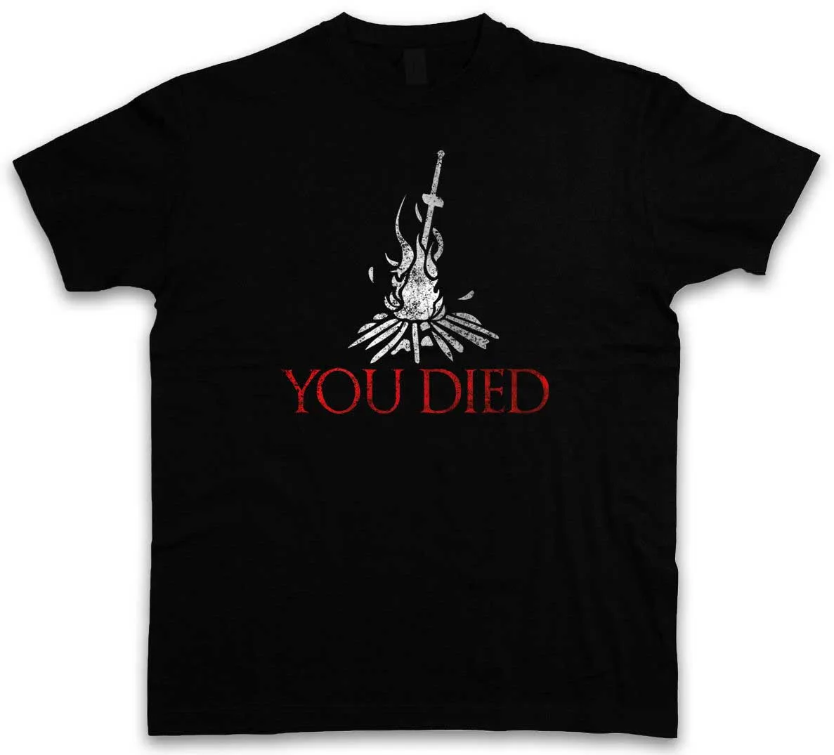 Футболка с надписью YOU DIED DARK SOULS Firelink Shrine Dark геймер Souls Game Sun брендовые Новые