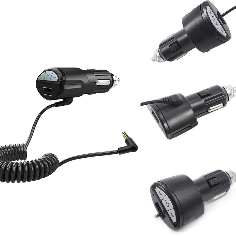 ECos 3 5 мм Автомобильная гарнитура Bluetooth AUX Стерео Аудио приемник адаптер USB зарядка