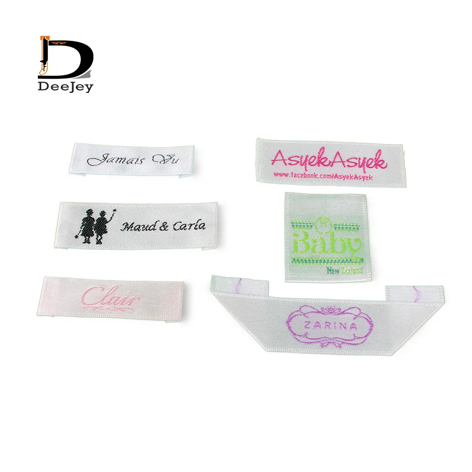 Шелковые полиэфирные тканые этикетки для одежды Специальный индивидуальный
