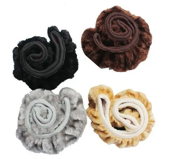 

Universal Fur Warm Car steering wheel cover Winter Black Auto Interior Accessories 38cm Automobiles Steering-wheel Covers