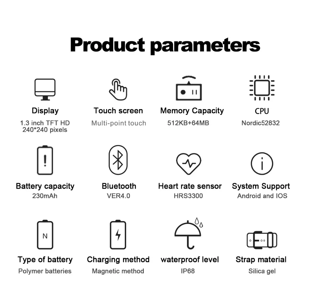 696 K1 Bluetooth Смарт часы для мужчин и женщин IP68 Водонепроницаемые фитнес трекер