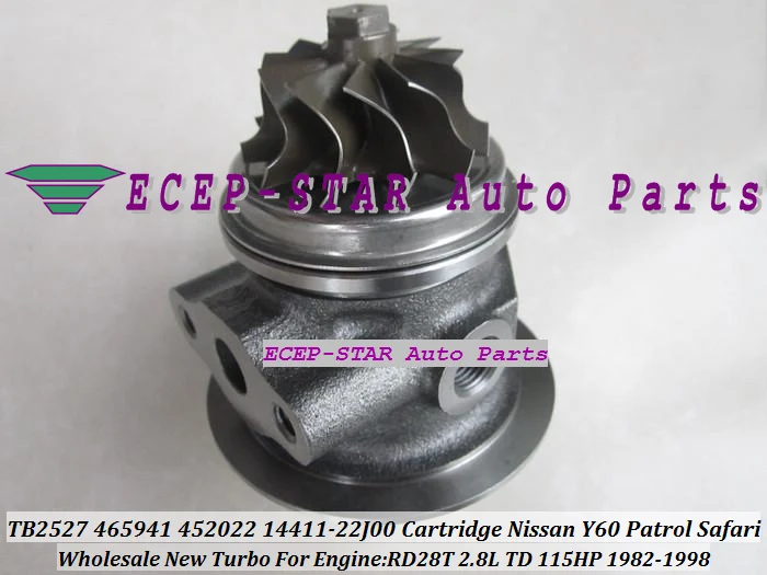 Турбо CHRA картридж TB2527 465941 0006 0007 0003 1441122J02 для NISSAN Y60 Patrol Safari RD28T 2.8L|cartridge encad|cartridge