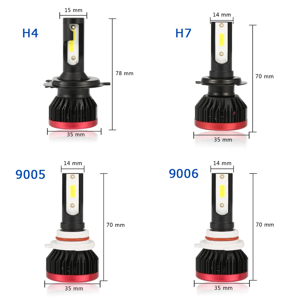 Oslamp P6 H4 H7 H11 H1 9005 9006 Автомобильный светодиодный головной светильник лампы 72 Вт 6500 к