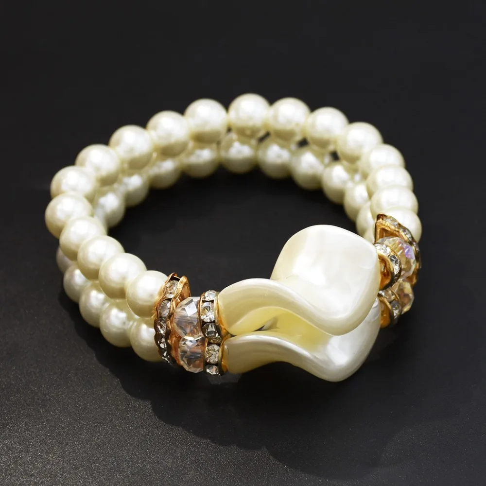 Корейские свадебные украшения ручной работы с большим жемчугом двухрядные